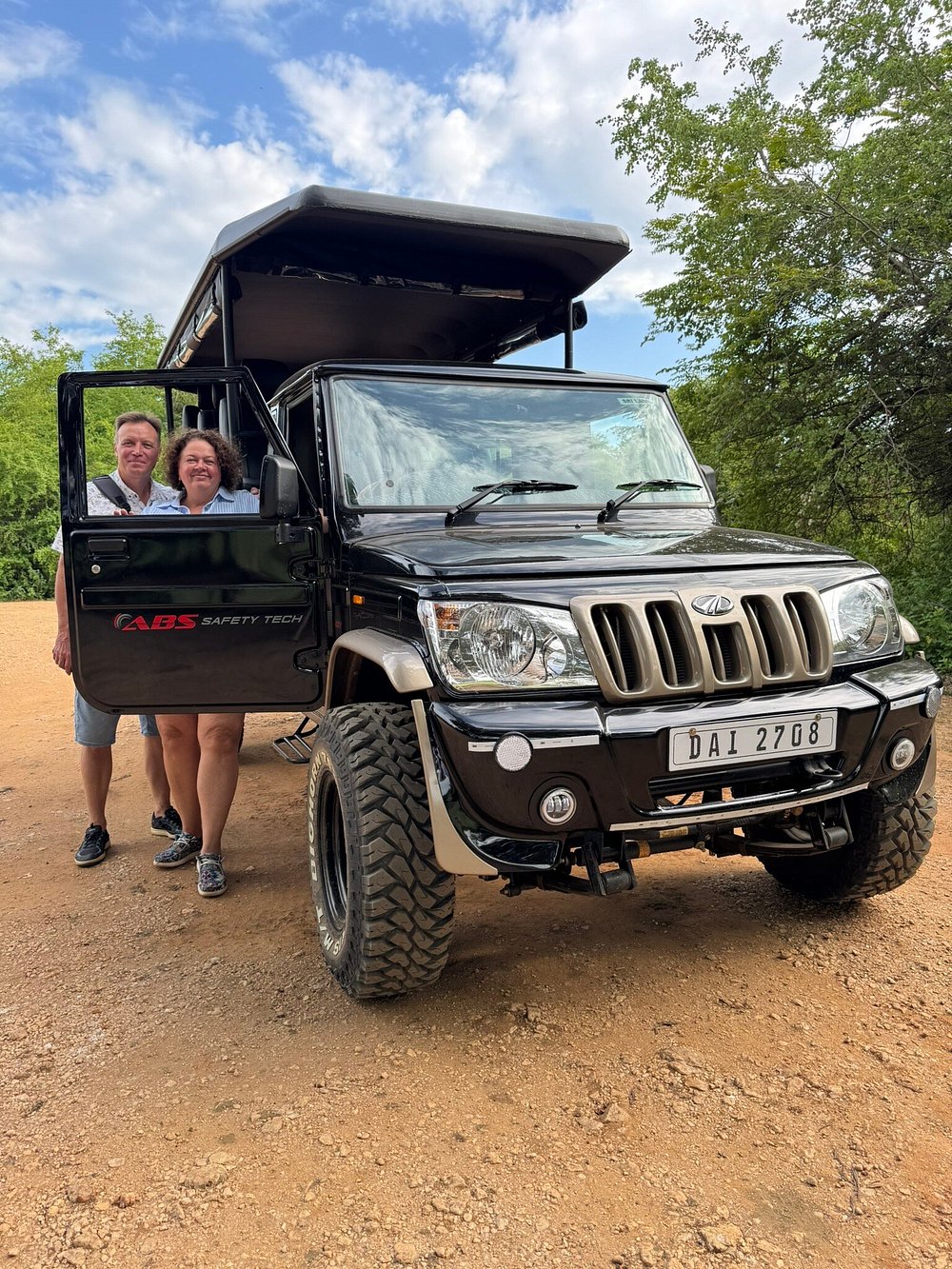 Safari jeep with elephants at Udawalawe